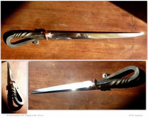 2016 Ručně kovaný ocelový nůž, 40 cm