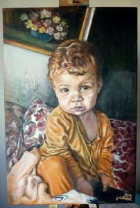 2017 Portrét chlapce,akryl na plátně 60 x 40 cm